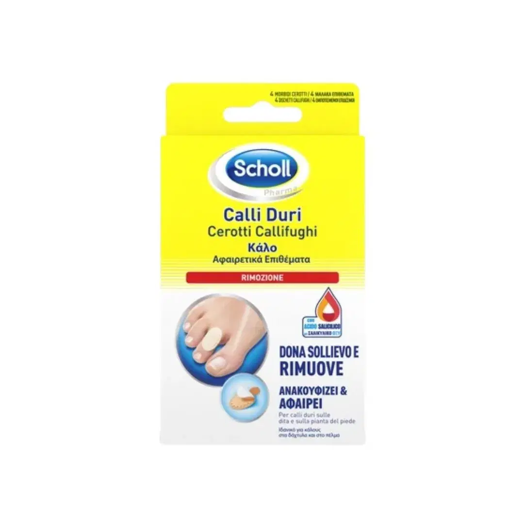 Scholl Cerotti Calliduri-Rimozione Cerotti Callifughi Sollievo Immediato 8 Pezzi