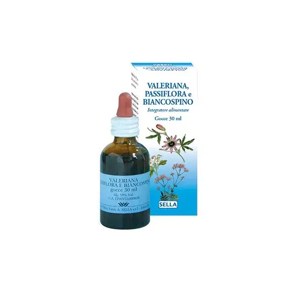 Sella Valeriana Passiflora Biancospino Integratore Sonno e Relax Gocce 30 ml