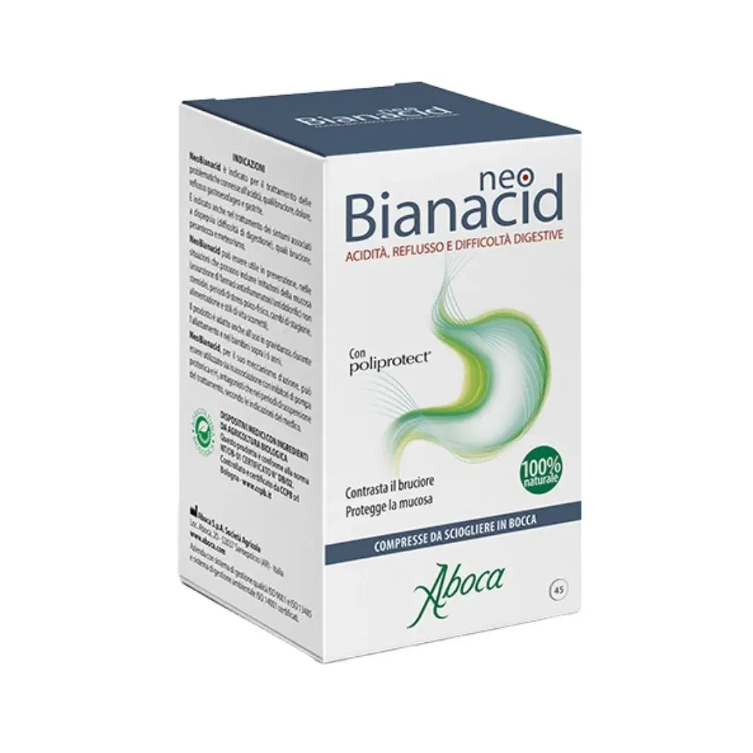 Aboca NeoBianacid Integratore per Acidità e Reflusso 45 Compresse Masticabili