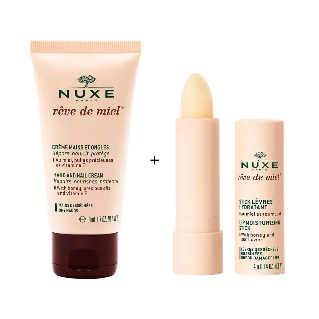 Nuxe Reve de Miel Crema Mani Unghie 50 ml + Stick Labbra Idratante 4,7 ml
