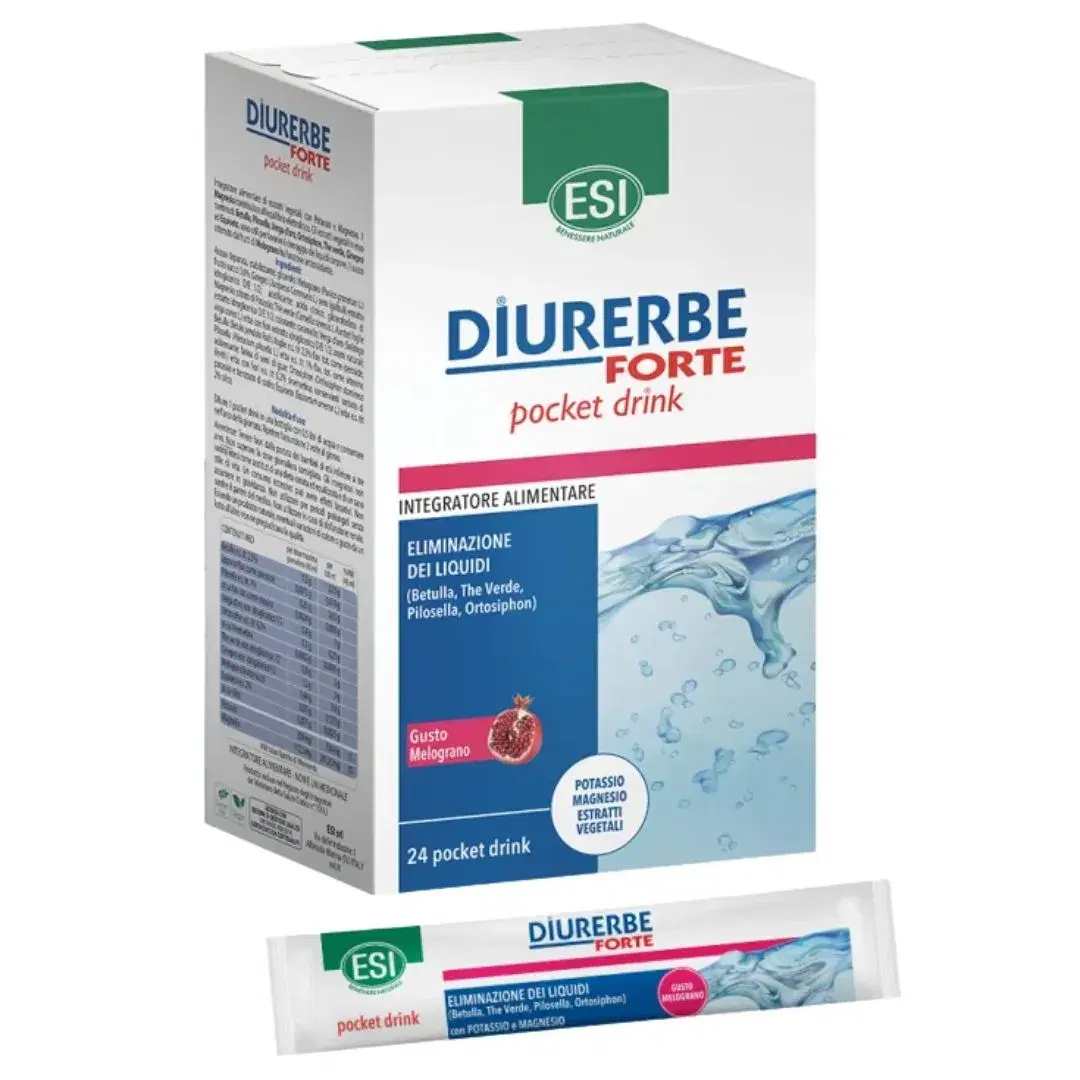 Esi Diurerbe Forte Integratore Alimentare Diuretico 24 Pochet Drink Melograno