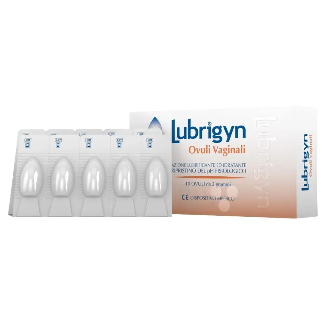 Lubrigyn Ovuli Vaginali Idratanti Lenitivi e Lubrificanti 10 Pezzi da 2 g