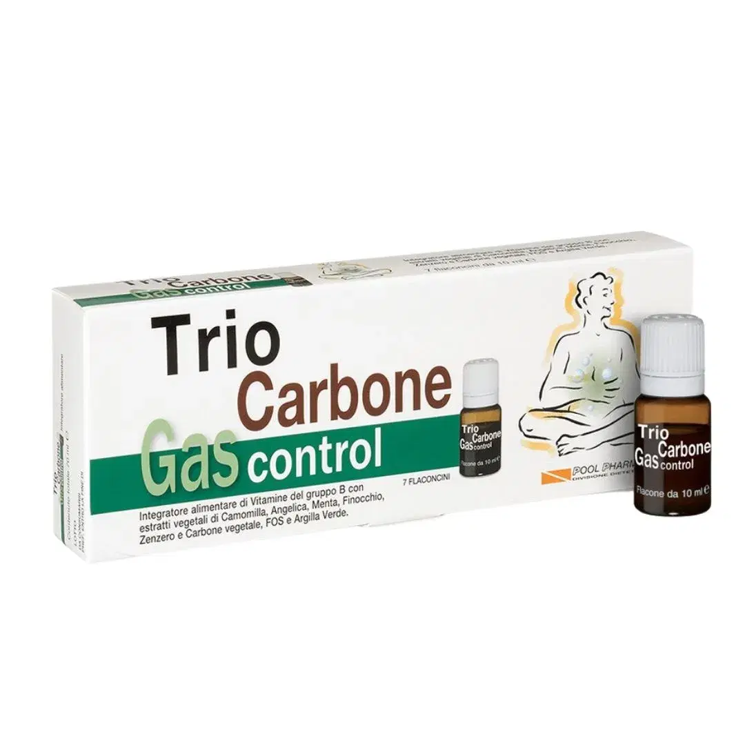 Triocarbone Gas Control Integratore per L'eliminazione dei Gas 7 Flaconcini