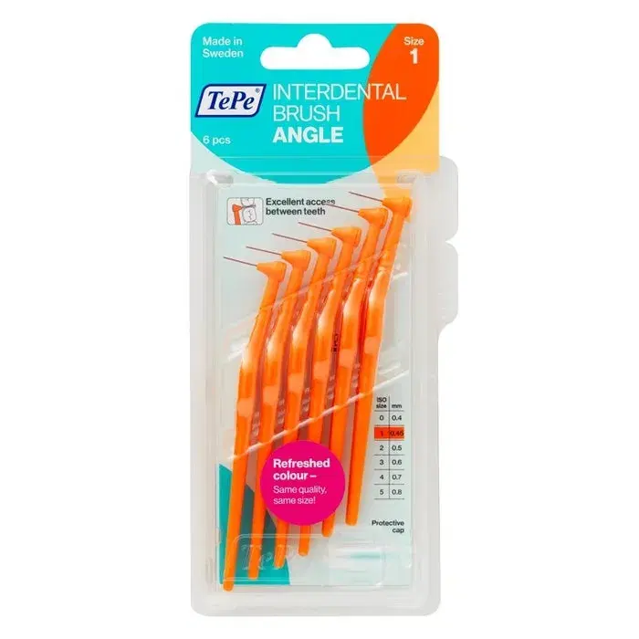 TePe Angle Scovolino Angolato Arancione Con Filo Interdentale 0,45 mm