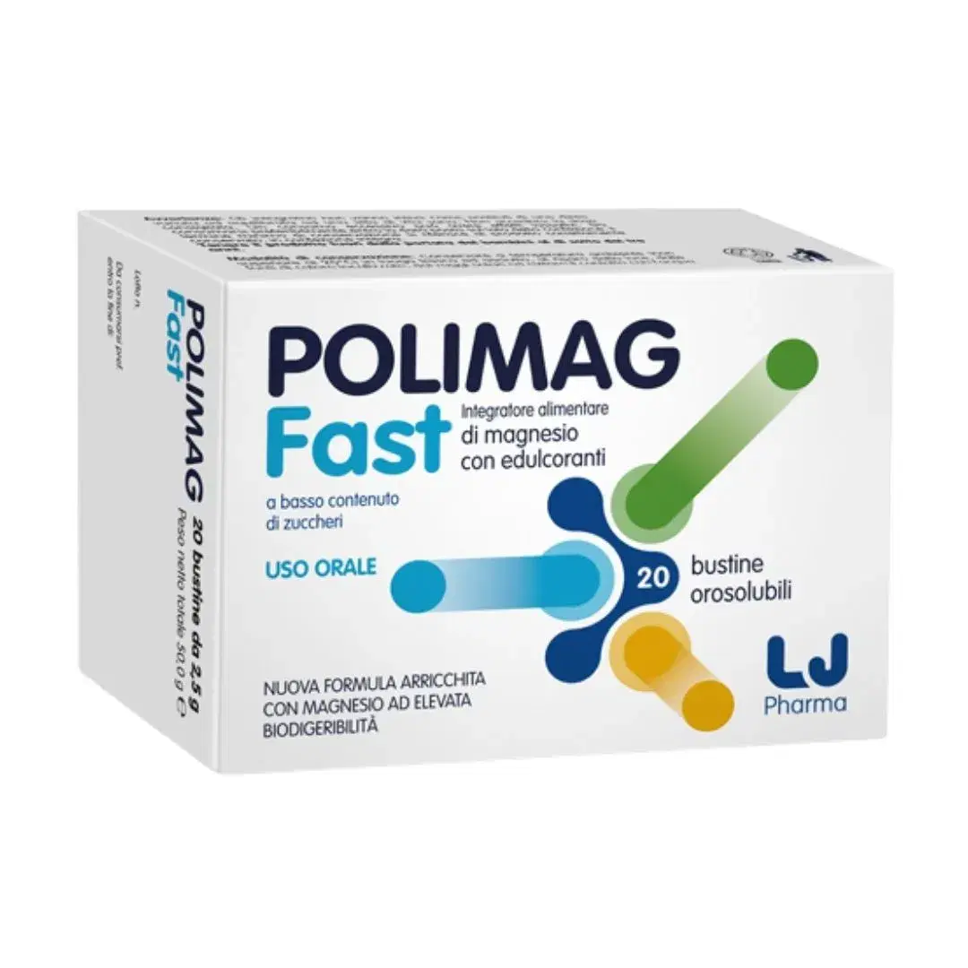 PolimagFAST Integratore Alimentare di Magnesio 20 Bustine Orosolubili