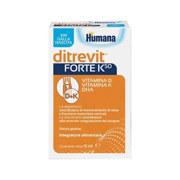 Humana Ditrevit Forte K50 Integratore Vitamina D K e DHA Gocce 15 ml