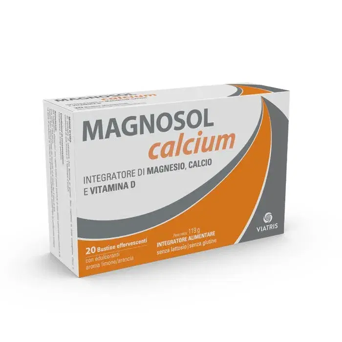 Magnosol Calcium Integratore di Calcio Magnesio e Vitamina D 20 Bustine
