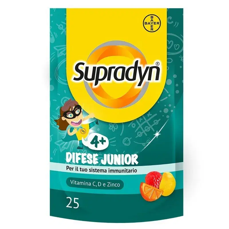 Supradyn Difese Junior Integratore Difese Immunitarie Vitamina C D e Zinco 25 Caramelle