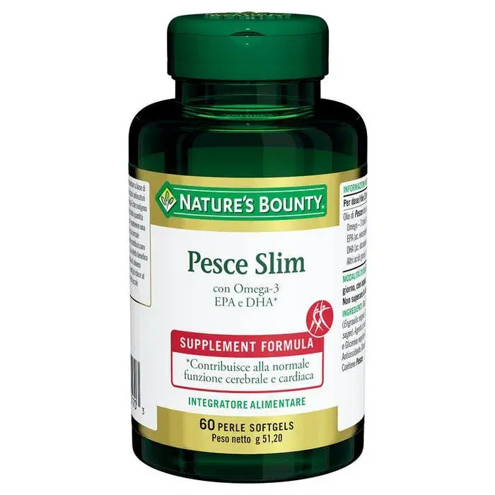 Nature's Bounty Nature-Pesce Slim Integratore Omega-3 EPA e DHA 60 Perle Softgel
