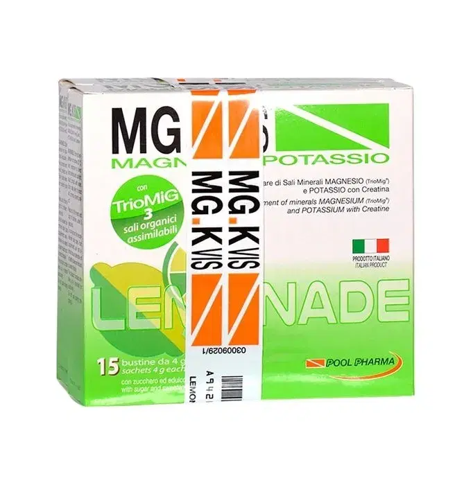 MGK VIS Integratore Alimentare Magnesio e Potassio gusto Limone 15+15 bustine