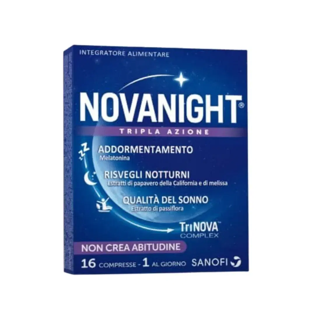 Novanight Tripla Azione Integratore per il Favore il Riposo Notturno 16Compresse