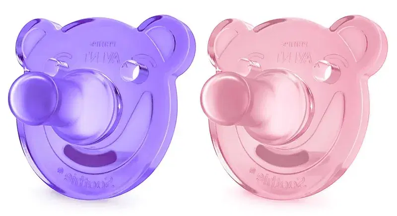 Avent Linea Cura del Neonato 2 Succhietti Gommosi in Silicone Verde Blu 0-3m