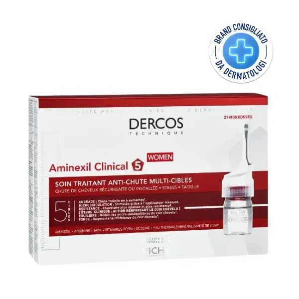 Vichy Dercos Aminexil Clinical Trattamento Anticaduta 5 Azioni Donna 21 Fiale