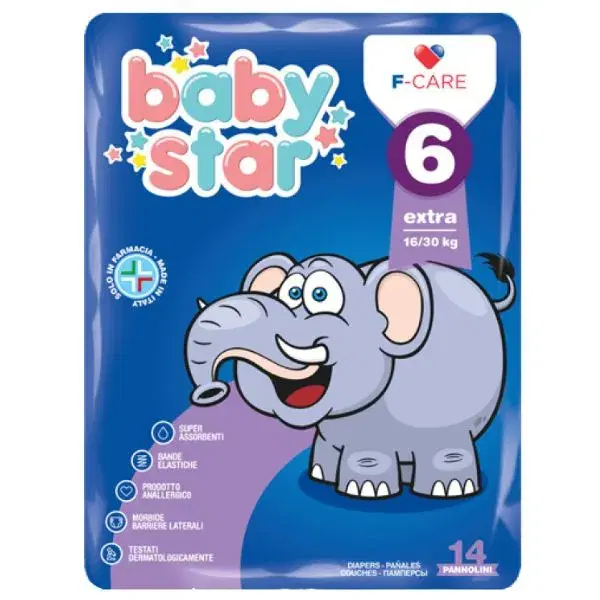 Babystar Pannolini Classic XL 16/30 Kg Taglia 6 14 Pezzi