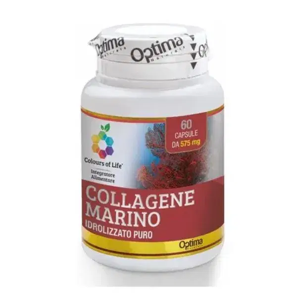 Optima Colours Of Life Collagene Marino Integratore Pelle e Ossa 60 Capsule