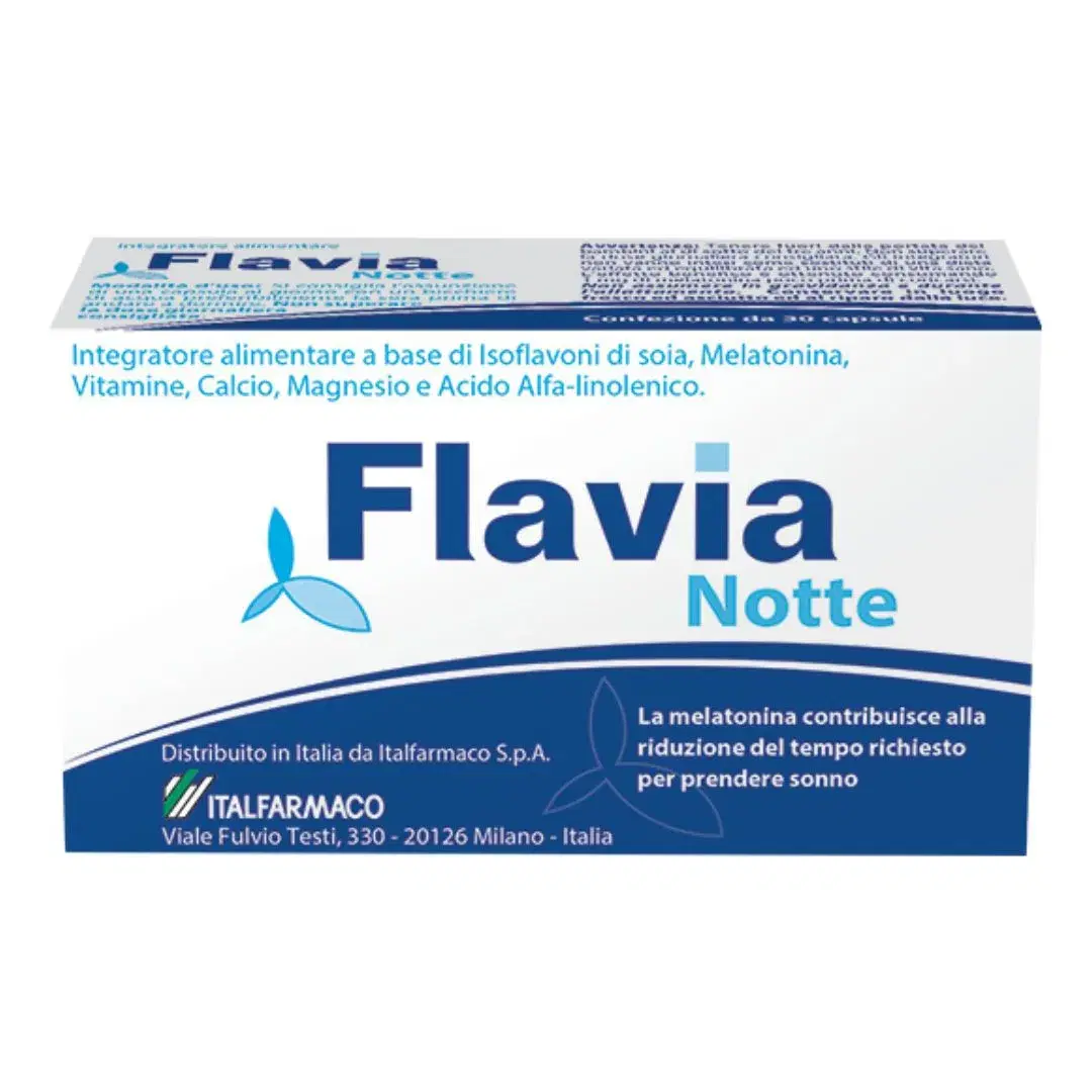 Flavia Notte Integratore di Melatonina per Donne in Menopausa 30 Capsule