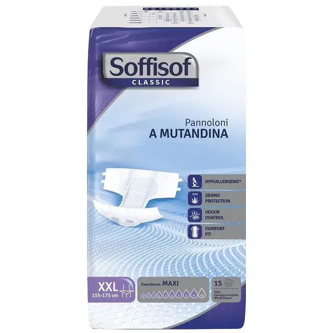 Soffisof Pannoloni a Mutandina Con Adesivi Classic Maxi Taglia XXL 15 Pezzi