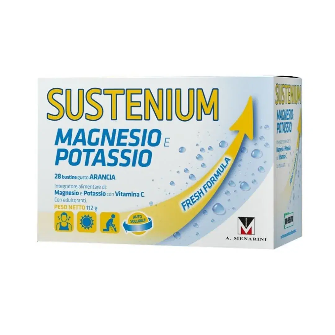 Sustenium Magnesio Potassio Integratore Gusto Arancia 28 Bustine 112 G