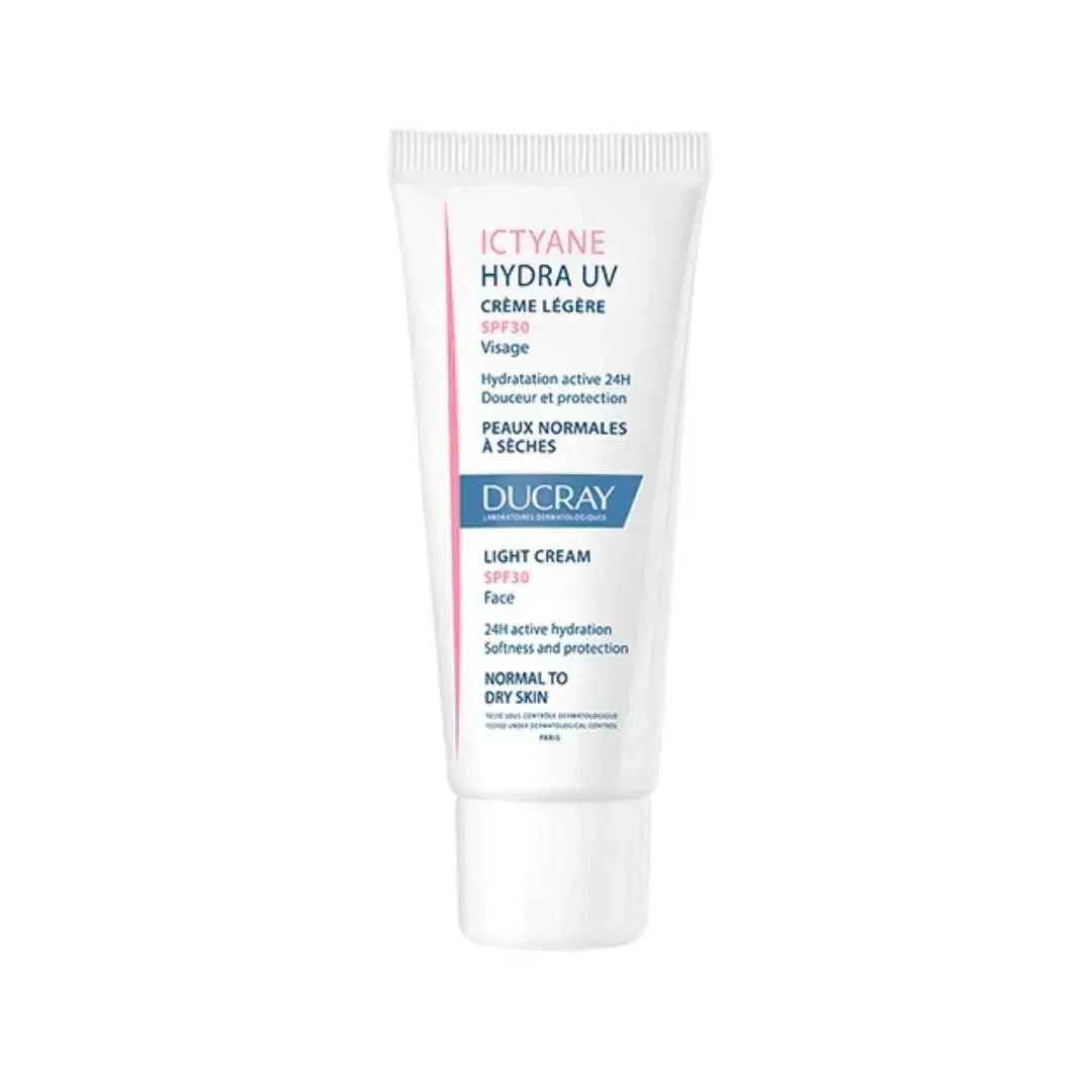 Ducray Ictyane Hydra UV Crema Leggera Viso per Pelli da Normali a Secche 40 ml