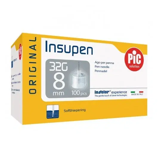 Pic Insupen Original Ago Penna Insulina 32G 8mm 100 Pezzi
