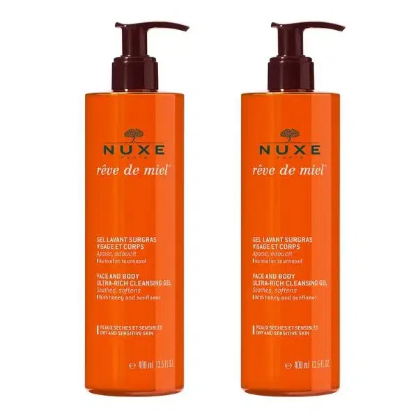 Nuxe Reve de Miel Gel Nettoyant Gel Lavante Viso e Corpo 2 x 400 ml
