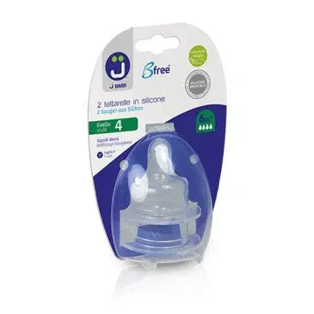 J Bimbi Bfree Tettarelle In Silicone Per Biberon Liquidi Densi Taglia Y 6 Mesi+