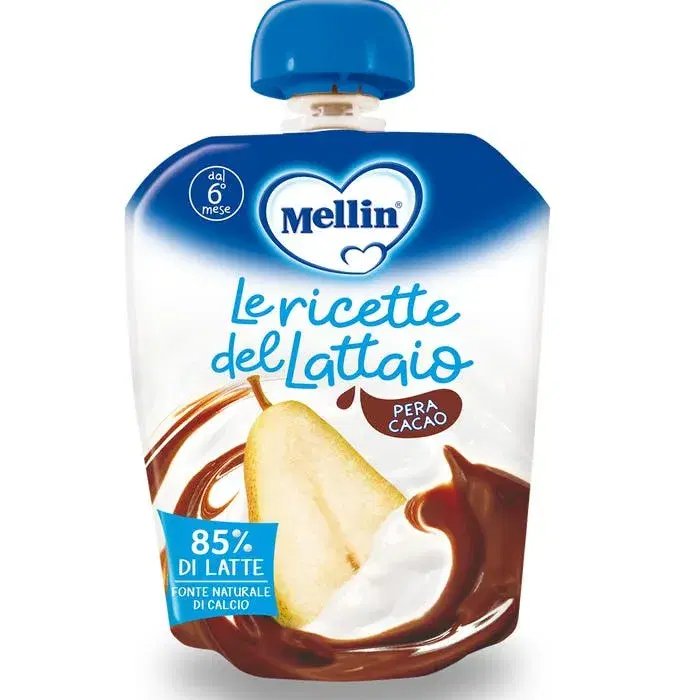 Mellin Pouch Merenda Latte Pera Cacao 85g