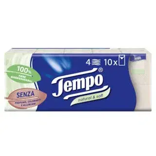 Tempo Fazzoletti Natural & Soft 10 Pezzi