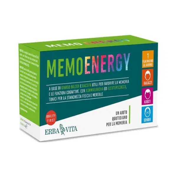 Erba Vita Memo Energy Integratore per la Concentrazione 10 Flaconcini