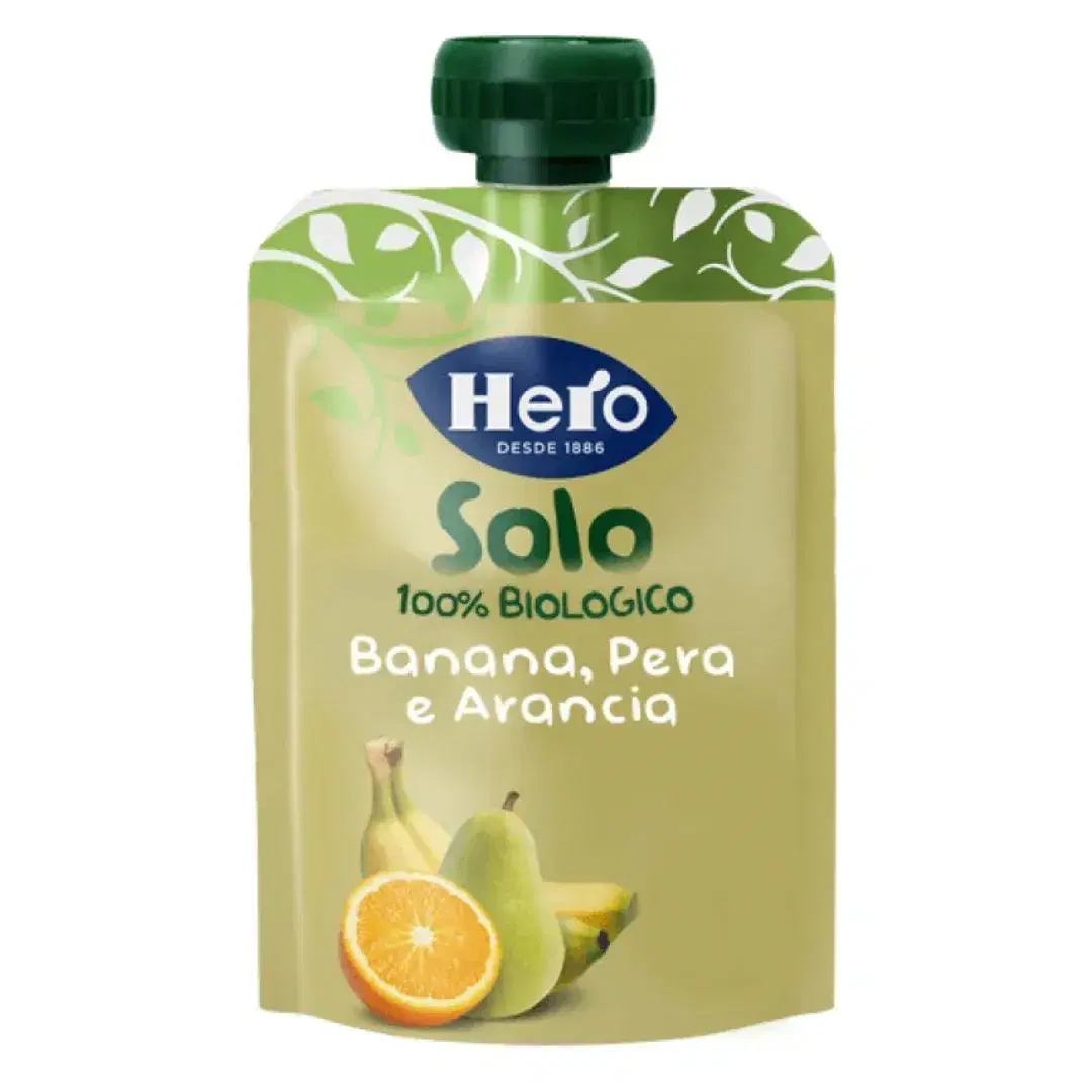 Hero Solo 100% Biologico Banana, Pera e Arancia 100gr