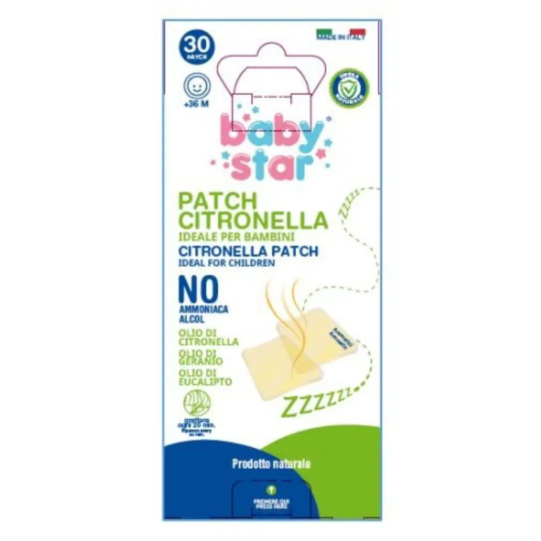 Babystar Natural Patch Post-Puntura alla Citronella 30 Pezzi