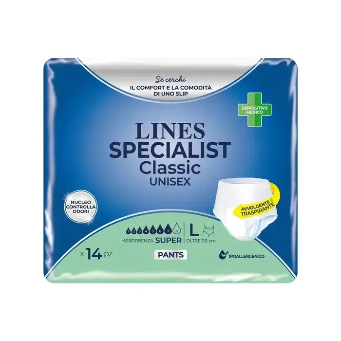 Lines Specialist Classic Pannolone Mutandina Super L 14 Pezzi