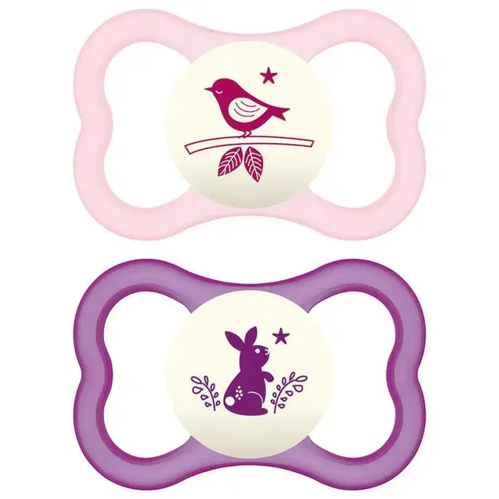 Mam Air Night Set Succhietto In Silicone Per Bambine 6 Mesi+ Fantasia Assortita