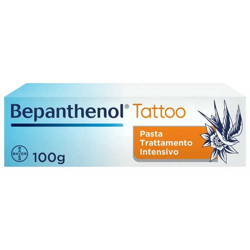 Bepanthenol Tattoo Pasta Trattamento Intensivo Tatuaggio con Pantenolo Idrata Rigenera la Pelle 100g