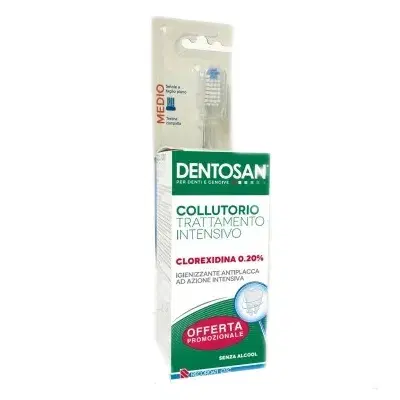 Dentosan Bipack Collutorio Intensivo 0,20% 200 ml + Spazzolino Tech Medio