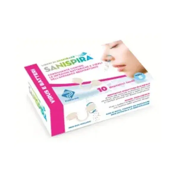 Sanispira Virus & Batteri Filtri Nasali Misura S 10 Pezzi