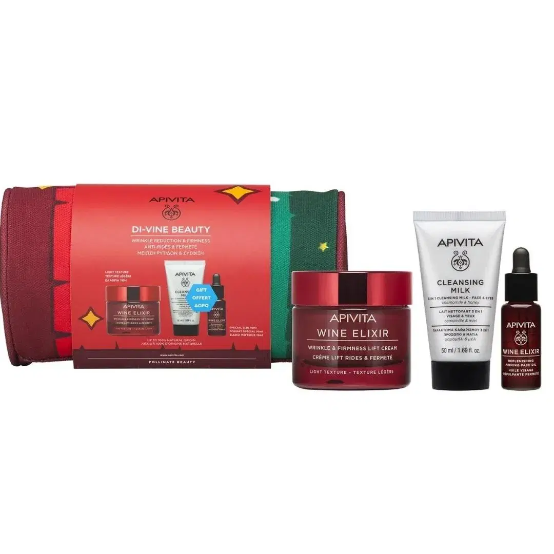 Apivita Di-Vine Beauty Cofanetto Crema Wine Elixir+Latte Detergente+Olio Viso