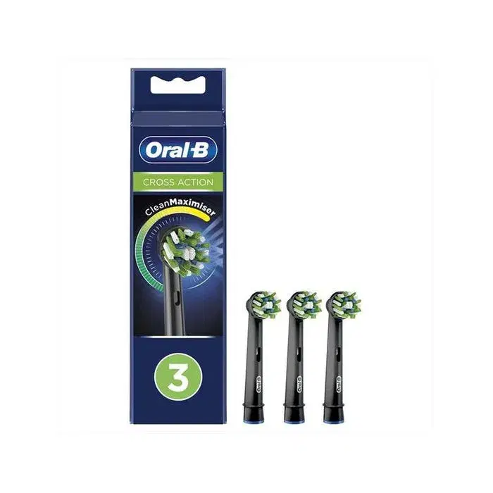 Oral-B Testine Crossaction Black Con Clean Maximiser 3 Pezzi