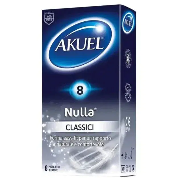 Akuel Nulla Profilattici Classico Sensazione Naturale 8 Pezzi
