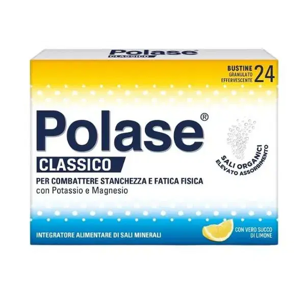 Polase Limone Integratore per la Stanchezza con Magnesio e Potassio 24 Bustine