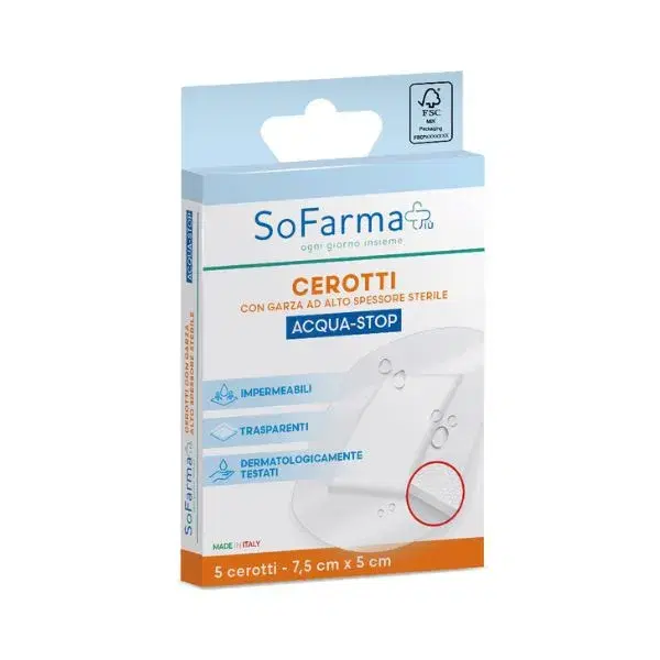 Sofarmapiu' Cerotti Acqua-Stop 5 Pezzi, 7.5x5cm