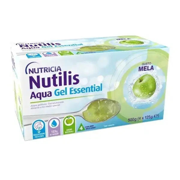 Nutilis Aqua Gel Mela per Idratazione e Deglutizione Sicura 4 Pezzi